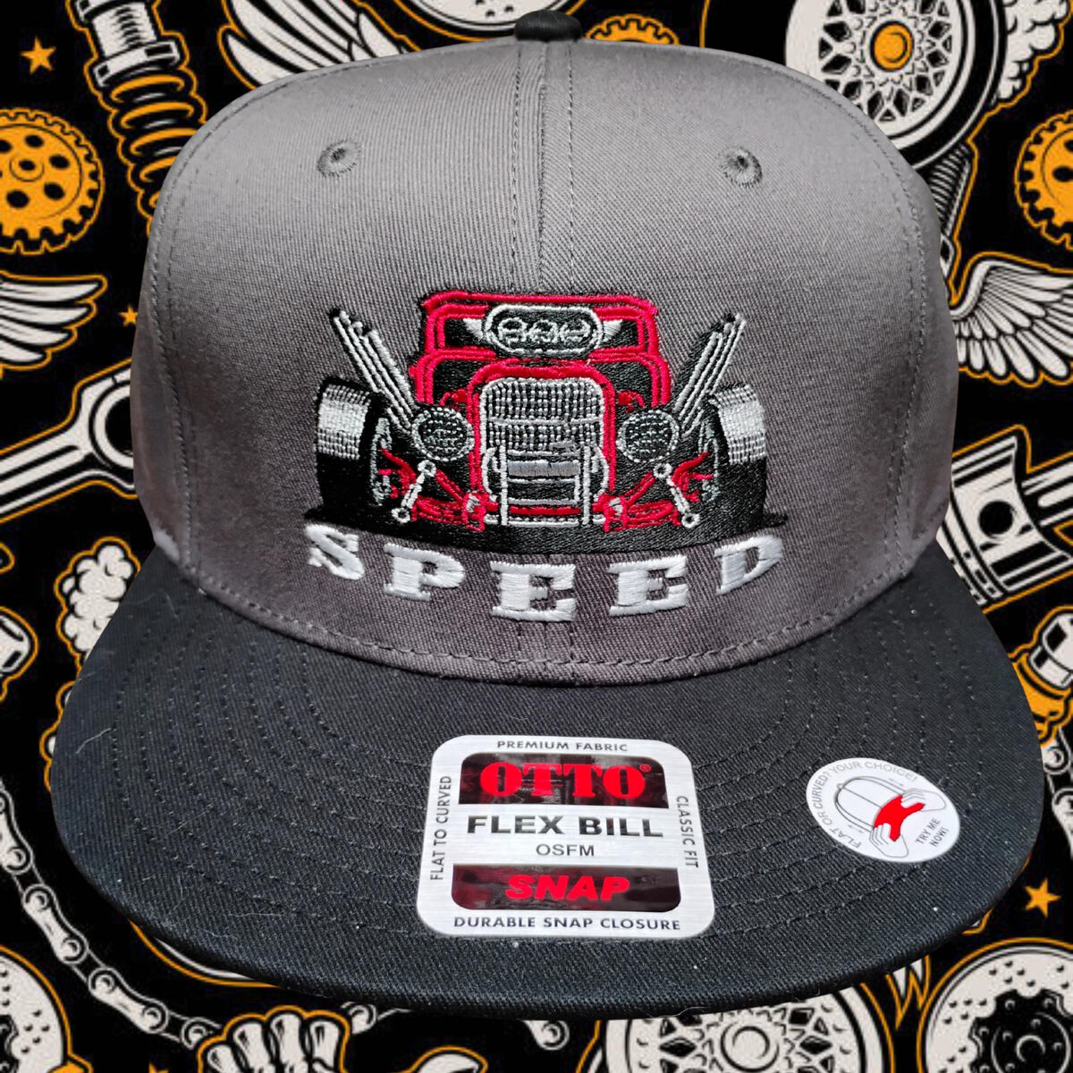 The Deuce Coupe is pure hot rod culture. A front-end view of a 1932 Ford Coupe across the front. The Speed Shield logo on the side This hat is built for people who understand that speed isn’t always about lap times.